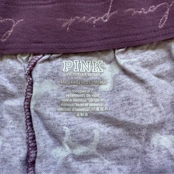 Victoria's Secret Pink | Purple Flannel Sleep Boxy Short Shortie Dogs | Size XXL - Picture 9 of 14